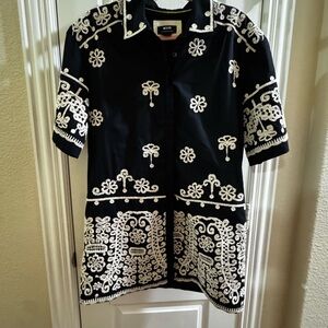 Anthropologie Maeve Black Embroidered Dress